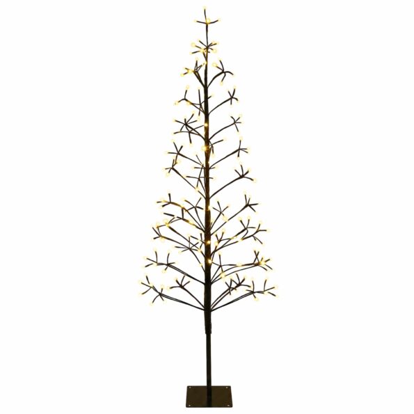 vidaXL LED vianočný stromček Čierna 150 cm Oceľ 164 LED – Obrázok 2