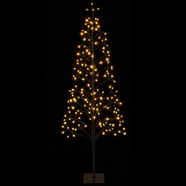 vidaXL LED vianočný stromček Čierna 150 cm Oceľ 164 LED – Obrázok 4