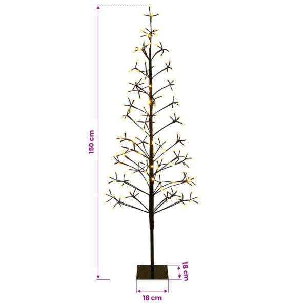vidaXL LED vianočný stromček Čierna 150 cm Oceľ 164 LED – Obrázok 7