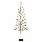 vidaXL LED vianočný stromček Čierna 20 x 20 x 180 cm Oceľ 196 LED – Obrázok 2