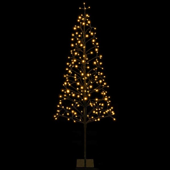 vidaXL LED vianočný stromček Čierna 20 x 20 x 180 cm Oceľ 196 LED – Obrázok 4