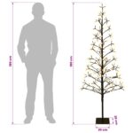 vidaXL LED vianočný stromček Čierna 20 x 20 x 180 cm Oceľ 196 LED – Obrázok 7