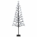vidaXL LED vianočný stromček Čierna 180 cm Oceľ 196 LED – Obrázok 2
