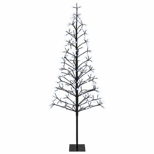 vidaXL LED vianočný stromček Čierna 180 cm Oceľ 196 LED – Obrázok 2