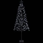 vidaXL LED vianočný stromček Čierna 180 cm Oceľ 196 LED – Obrázok 4