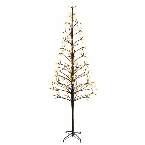 vidaXL LED vianočný stromček Čierna 47 x 210 cm Oceľ 228 LED – Obrázok 2