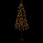 vidaXL LED vianočný stromček Čierna 47 x 210 cm Oceľ 228 LED – Obrázok 4