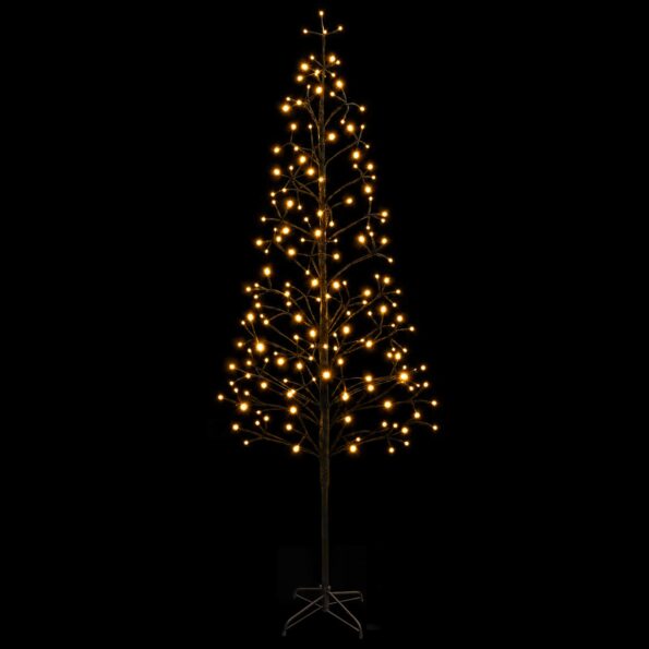 vidaXL LED vianočný stromček Čierna 47 x 210 cm Oceľ 228 LED – Obrázok 4