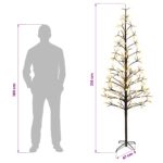 vidaXL LED vianočný stromček Čierna 47 x 210 cm Oceľ 228 LED – Obrázok 7
