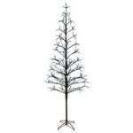 vidaXL LED vianočný stromček Čierna 47 x 210 cm Oceľ 228 LED – Obrázok 2