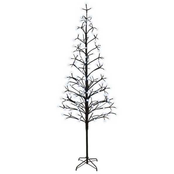 vidaXL LED vianočný stromček Čierna 47 x 210 cm Oceľ 228 LED – Obrázok 2