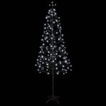 vidaXL LED vianočný stromček Čierna 47 x 210 cm Oceľ 228 LED – Obrázok 4