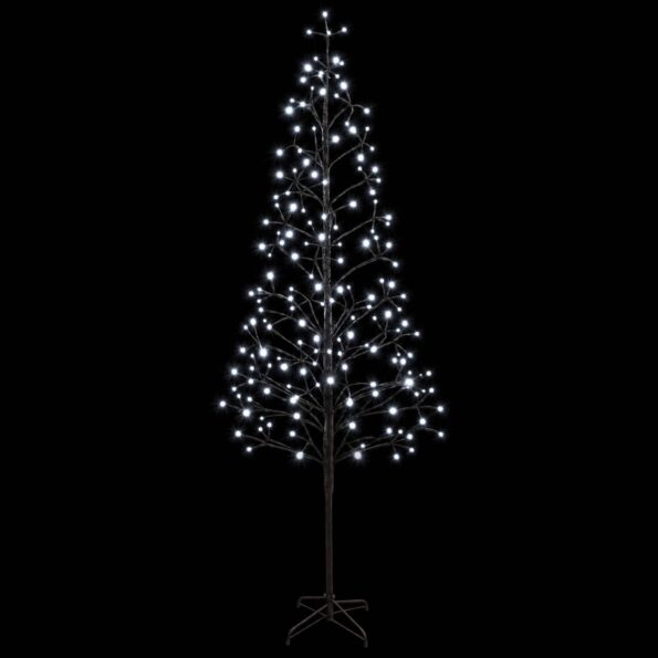 vidaXL LED vianočný stromček Čierna 47 x 210 cm Oceľ 228 LED – Obrázok 4