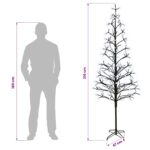 vidaXL LED vianočný stromček Čierna 47 x 210 cm Oceľ 228 LED – Obrázok 7