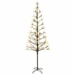 vidaXL LED vianočný stromček Čierna 240 cm Oceľ 268 LED – Obrázok 2