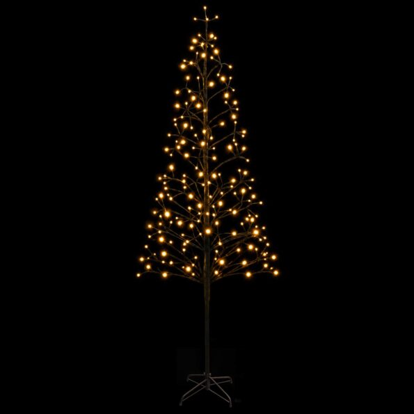 vidaXL LED vianočný stromček Čierna 240 cm Oceľ 268 LED – Obrázok 4