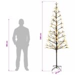 vidaXL LED vianočný stromček Čierna 240 cm Oceľ 268 LED – Obrázok 7
