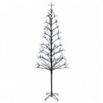 vidaXL LED vianočný stromček Čierna 47 x 240 cm Oceľ 268 LED – Obrázok 2