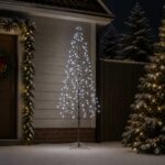vidaXL LED vianočný stromček Čierna 47 x 240 cm Oceľ 268 LED – Obrázok 3