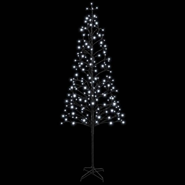 vidaXL LED vianočný stromček Čierna 47 x 240 cm Oceľ 268 LED – Obrázok 4