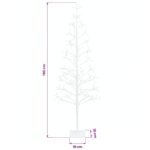 vidaXL LED vianočný stromček Biela 18 x 18 x 150 cm Oceľ 164 LED – Obrázok 7