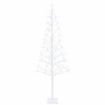 vidaXL LED vianočný stromček Biela 180 cm Oceľ 196 LED – Obrázok 2