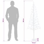 vidaXL LED vianočný stromček Biela 180 cm Oceľ 196 LED – Obrázok 7