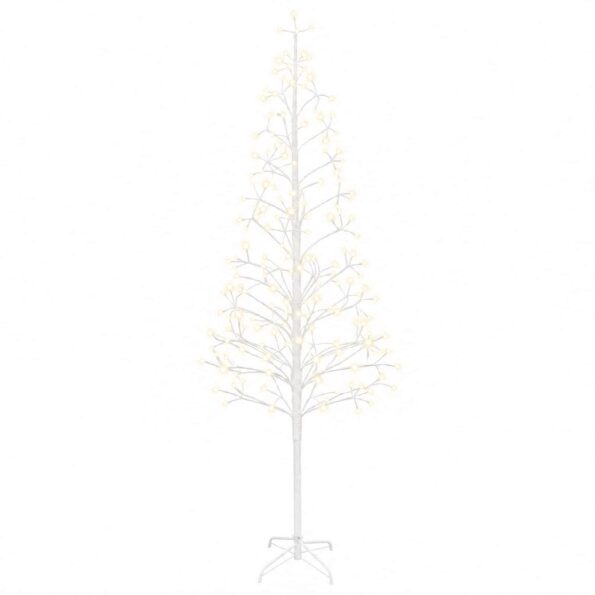 vidaXL LED vianočný stromček Biela 210 cm Oceľ 228 LED – Obrázok 2