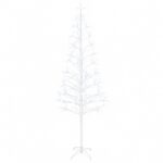 vidaXL LED vianočný stromček Biela 47 x 210 cm Oceľ 228 LED – Obrázok 2
