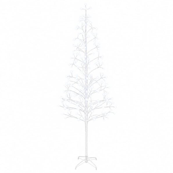 vidaXL LED vianočný stromček Biela 47 x 210 cm Oceľ 228 LED – Obrázok 2
