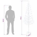 vidaXL LED vianočný stromček Biela 47 x 210 cm Oceľ 228 LED – Obrázok 7