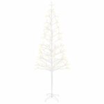 vidaXL LED vianočný stromček Biela 47 x 240 cm Oceľ 268 LED – Obrázok 2