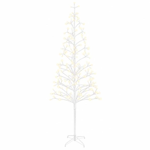 vidaXL LED vianočný stromček Biela 47 x 240 cm Oceľ 268 LED – Obrázok 2