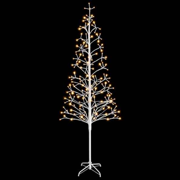 vidaXL LED vianočný stromček Biela 47 x 240 cm Oceľ 268 LED – Obrázok 4