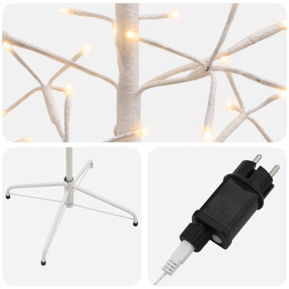 vidaXL LED vianočný stromček Biela 47 x 240 cm Oceľ 268 LED – Obrázok 5