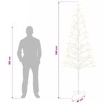 vidaXL LED vianočný stromček Biela 47 x 240 cm Oceľ 268 LED – Obrázok 7