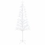vidaXL LED vianočný stromček Biela 47 x 240 cm Oceľ 268 LED – Obrázok 2