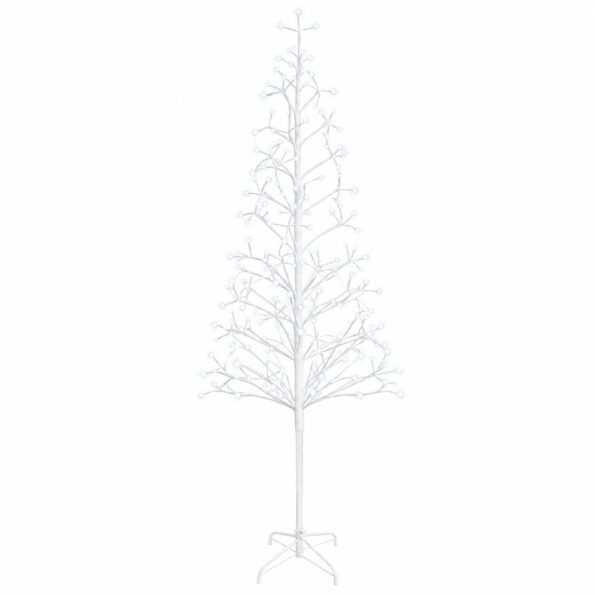 vidaXL LED vianočný stromček Biela 47 x 240 cm Oceľ 268 LED – Obrázok 2
