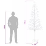 vidaXL LED vianočný stromček Biela 47 x 240 cm Oceľ 268 LED – Obrázok 7