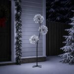 vidaXL LED vianočný stromček v tvare S Čierna 18 x 18 x 150 cm Oceľ