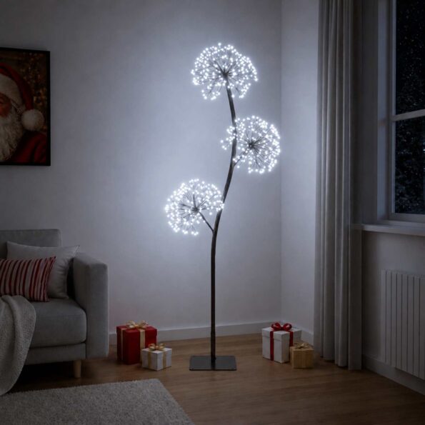 vidaXL LED vianočný stromček v tvare S Čierna 18 x 18 x 150 cm Oceľ – Obrázok 3