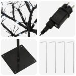 vidaXL LED vianočný stromček v tvare S Čierna 18 x 18 x 150 cm Oceľ – Obrázok 5