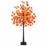 vidaXL LED javorový vianočný stromček Hnedá 120 cm Plast 48 LED – Obrázok 2
