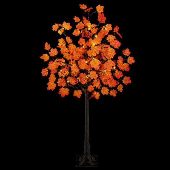 vidaXL LED javorový vianočný stromček Hnedá 120 cm Plast 48 LED – Obrázok 4