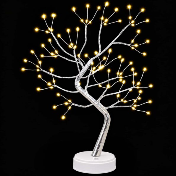 vidaXL Mini vianočný stromček Starburst 2 ks Strieborná 12 x 50 cm – Obrázok 3