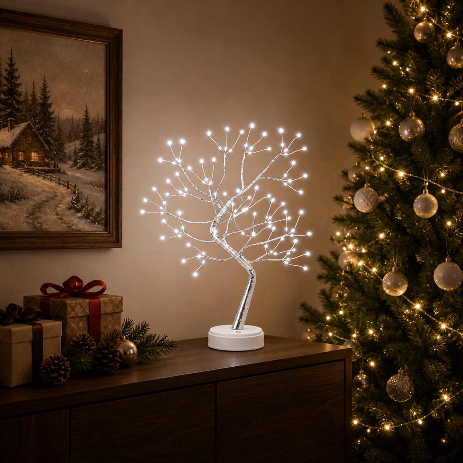 42055370_1.jpg vidaXL Mini vianočný stromček Starburst 2 ks Strieborná 12 x 50 cm – Obrázok 1