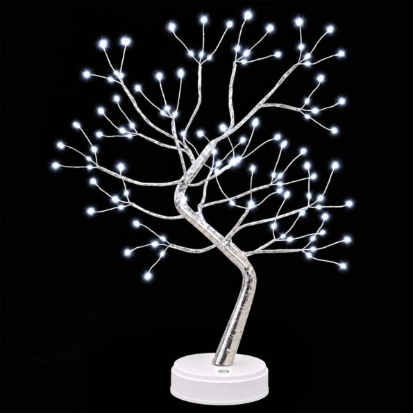 vidaXL Mini vianočný stromček Starburst 2 ks Strieborná 12 x 50 cm – Obrázok 3