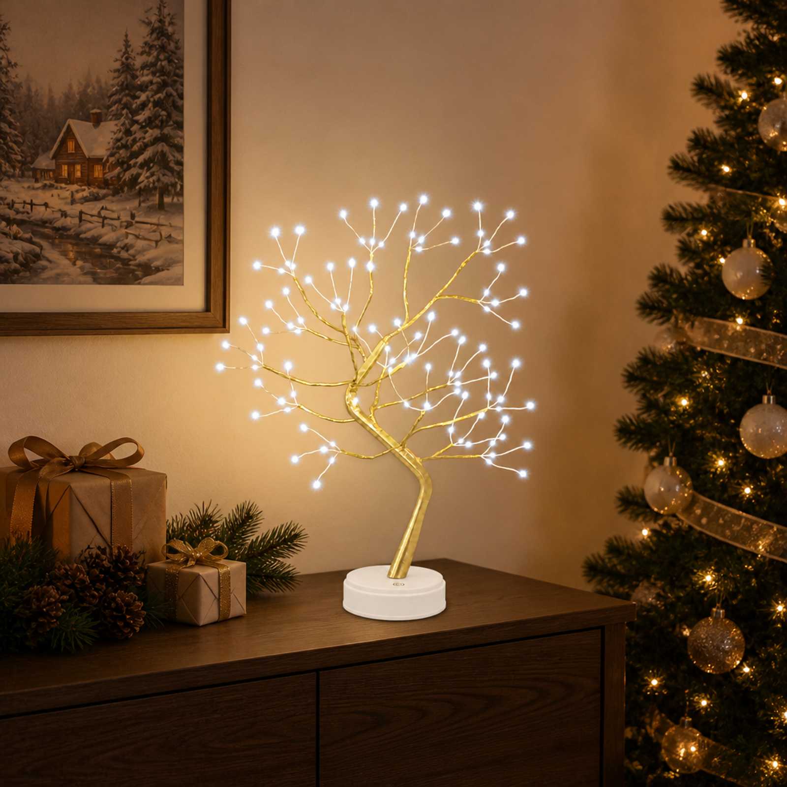 42055372_1.jpg vidaXL Mini vianočný stromček Starburst 2 ks Zlatá 12 x 50 cm Oceľ – Obrázok 1