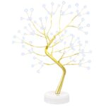 vidaXL Mini vianočný stromček Starburst 2 ks Zlatá 12 x 50 cm Oceľ – Obrázok 2