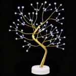 vidaXL Mini vianočný stromček Starburst 2 ks Zlatá 12 x 50 cm Oceľ – Obrázok 3